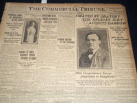 1912 AUGUST 18 COMMERCIAL TRIBUNE NEWSPAPER - DARROW ACQUITTED - NT 9425