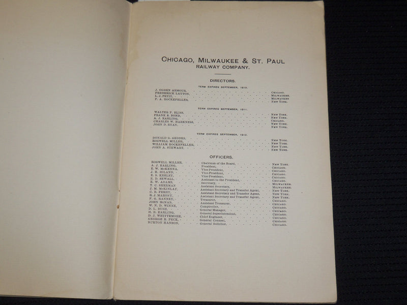 1910 CHICAGO MILWAUKEE & ST. PAUL RAILWAY CO. 46TH ANNUAL REPORT - MAP - K 18