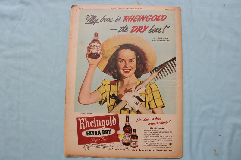 1944 APRIL 16 SUNDAY MIRROR NEWSPAPER MAGAZINE SECTION - JUNE HAVOC - NP 9083