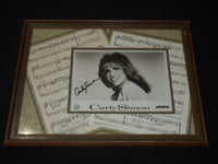 CARLY SIMON AUTOGRAPHED PHOTO - FRAMED - 17 1/2