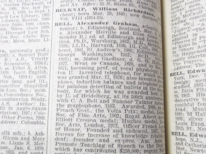 1916-1917 WHO'S WHO IN AMERICA VOLUME NO. 9 - LOAD WITH FAMOUS NAMES - KD 2175
