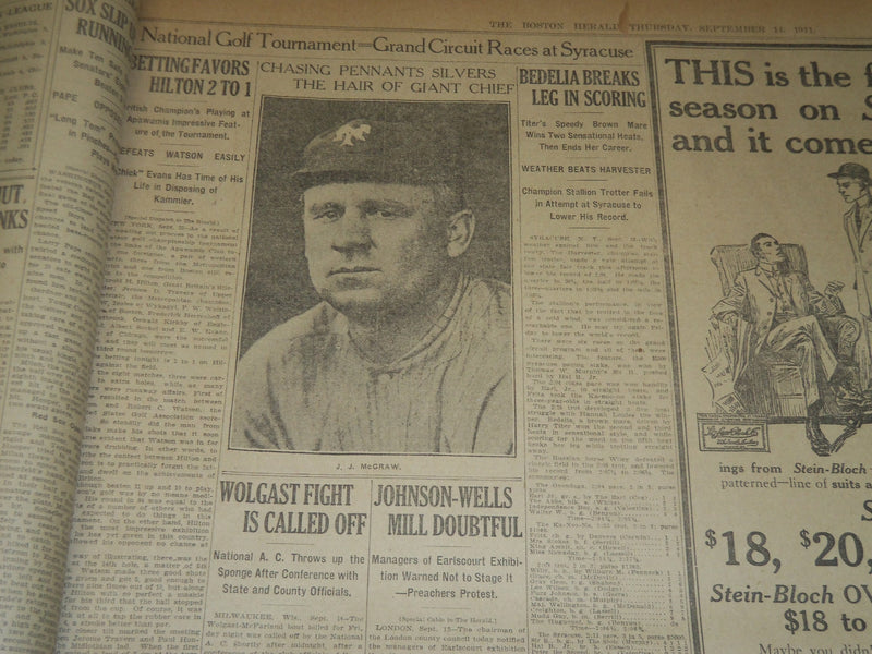 1911 SEPTEMBER 14 THE BOSTON HERALD - COAL WHARF FIRE IN SOUTH BOSTON - BH 313