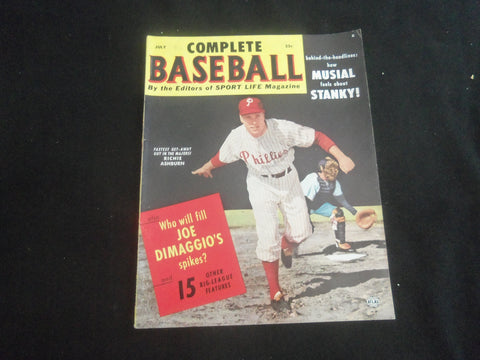 1952 JULY COMPLETE BASEBALL MAGAZINE - RICHIE ASHBURN - STAN MUSIAL - J 7706
