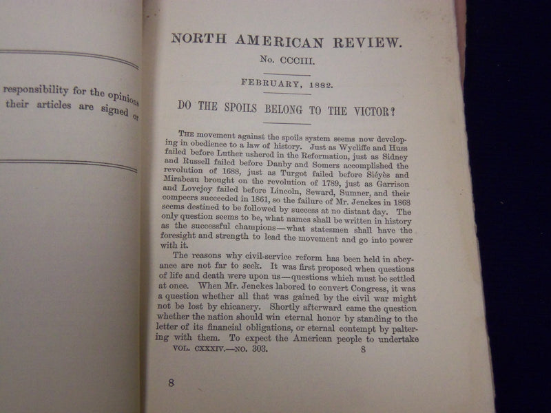 1882 & 1884 NORTH AMERICAN REVIEW LOT OF 8 ISSUES - STORIES/ARTICLES - WR 671
