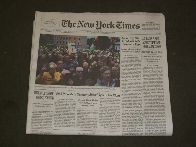2018 AUGUST 31 NEW YORK TIMES - PAUL TAYLOR DIED - 1930-2018