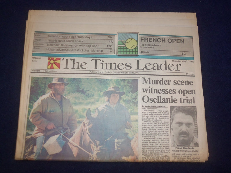 1990 MAY 31 WILKES-BARRE TIMES LEADER - FRANK OSELLANIE TRIAL OPENS - NP 8086