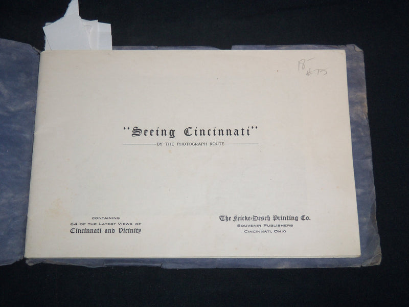 1920'S SEEING CINCINNATI BY THE PHOTOGRAPH ROUTE VIEW BOOK - J 8624