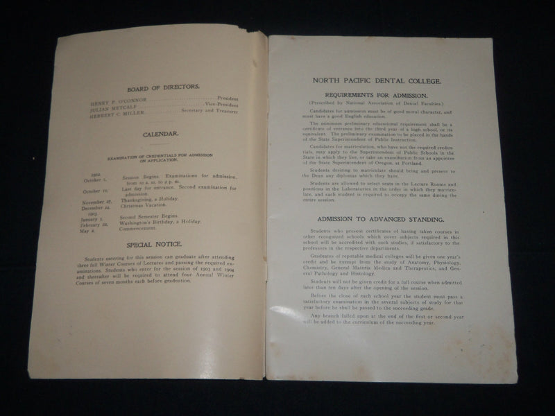 1901-1905 NORTH PACIFIC DENTAL COLLEGE ANNUALS LOT OF 4 - PORTLAND OR - J 3844