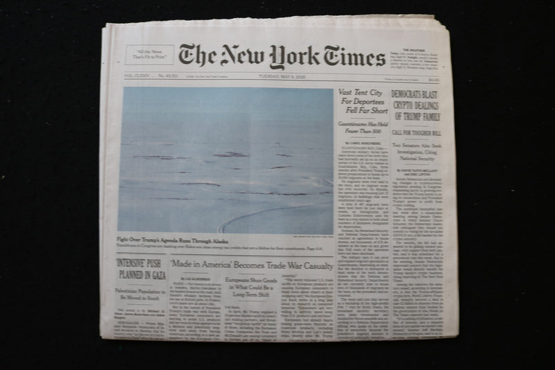 2025 MAY 6 NEW YORK TIMES - DEMOCRATS BLAST CRYPTO DEALINGS OF TRUMP FAMILY