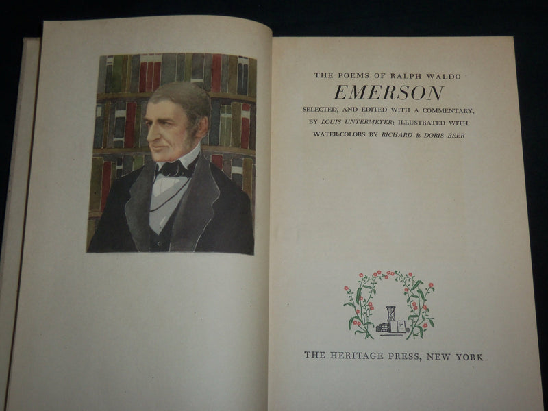 1945 THE POEMS OF RALPH WALDO EMERSON HARDCOVER BOOK BY UNTERMEYER - KD 7028