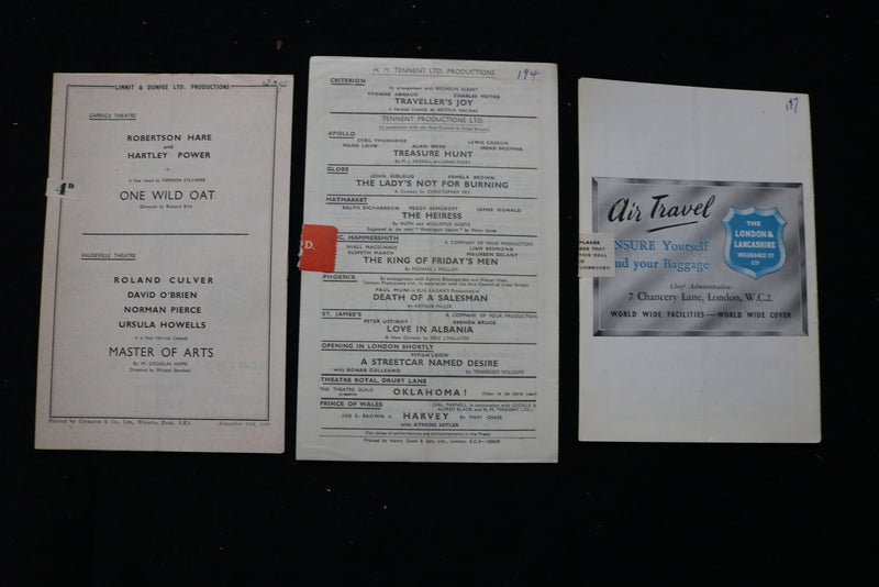 1947-1949 LONDON THEATRE PROGRAMS - LOT OF 22 - K 1822