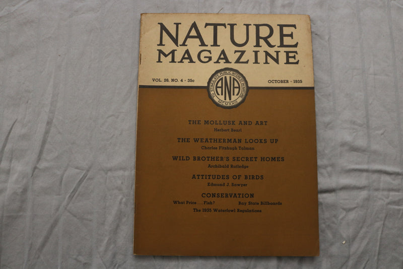 1935 OCTOBER NATURE MAGAZINE - F 255V