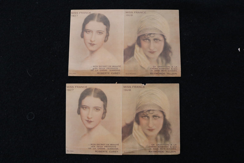 1927-1928 MISS FRANCE - LA CREME SIAMOISE - ADVERTISEMENT - LOT OF 2 - K 3077