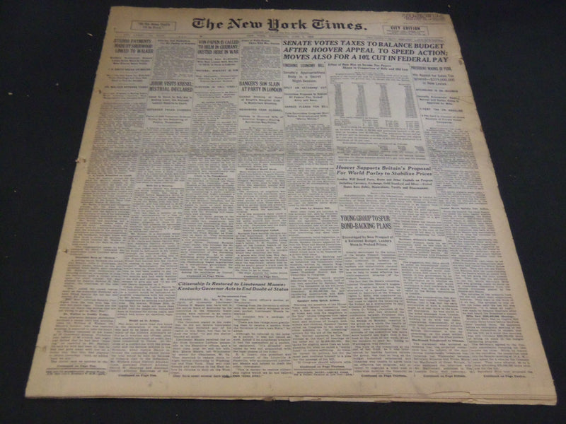 1932 JUNE 1 NEW YORK TIMES - PAYMENTS BY SHERWOOD LINKED TO WALKER - NT 4798