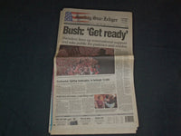 2001 SEPTEMBER 16 SUNDAY STAR-LEDGER NEWSPAPER - BUSH: 'GET READY' - NP 3475