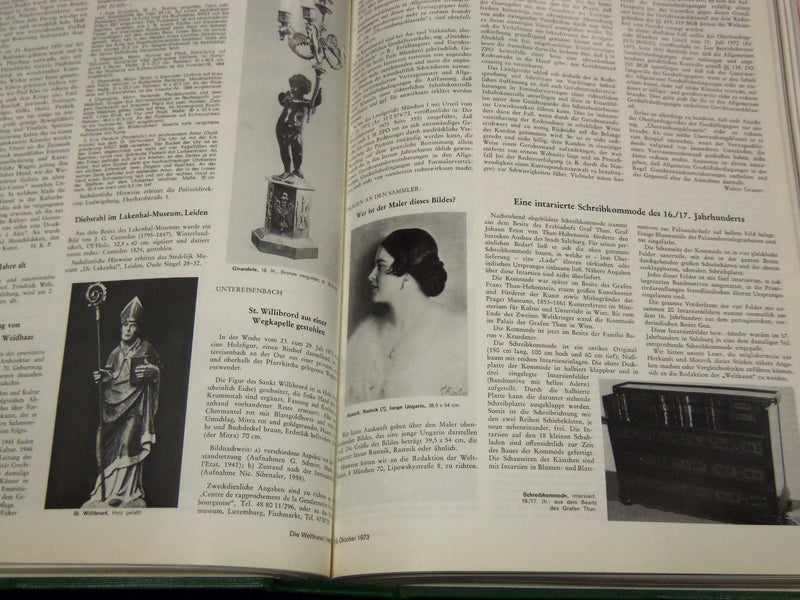 1973 WELTKUNST GERMAN ART MAGAZINE BOUND VOLUME NO. 43 - GREAT ADS - KD 1906