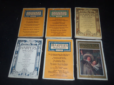 1923-24 HARPER'S MONTHLY MAGAZINE LOT 6 ISSUES-NICE ILLUSTRATIONS & ADS-WR 1437