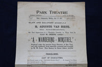1897 SEPTEMBER 27 PARK THEATRE PROGRAM - A WANDERING MINSTREL - K 1665