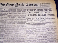 1946 MAY 4 NEW YORK TIMES - ALCATRAZ BATTLE PRESSED DEAL DENIED CONVICTS- NT 837