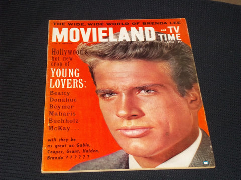 1962 APRIL MOVIELAND & TV TIME MAGAZINE - WARREN BEATTY COVER - E 15600