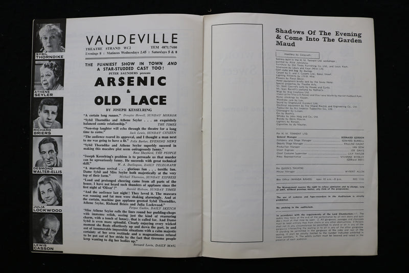 1966 QUEEN'S THEATRE PROGRAMS - NOEL COWARD - LILLI PALMER - LOT OF 2 - K 2379