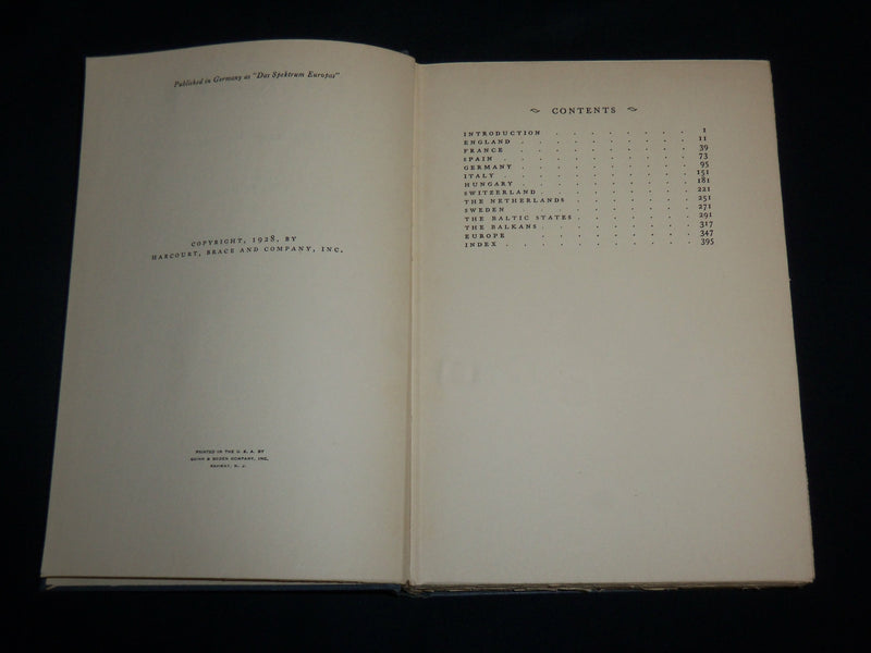 1928 EUROPE HARDCOVER BOOK BY COUNT HERMANN KEYSERLING - KD 7131