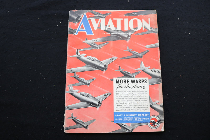 1939 AUGUST AVIATION MAGAZINE - MORE WASPS FOR THE ARMY COVER - SP 2616U