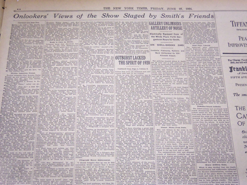 1924 JUNE 27 NEW YORK TIMES - M'ADOO FORCES LOSE 513 TO 559 - NT 5071