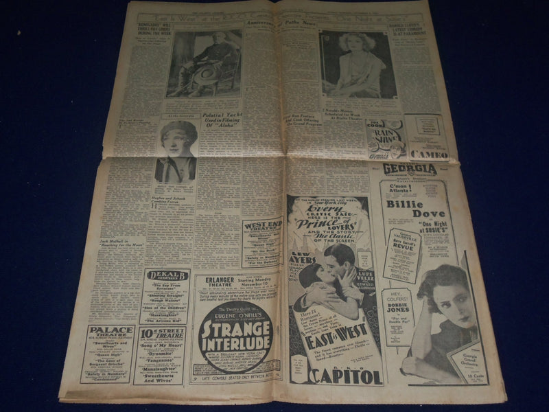 1930 NOVEMBER 9 ATLANTA JOURNAL NEWSPAPER - GEORGIA WINS BY KICK 7-6 - NP 972E