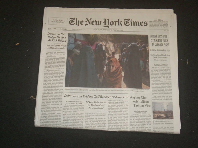 2021 JULY 15 NEW YORK TIMES - EUROPE LAYS OUT STRINGENT PLAN IN CLIMATE FIGHT