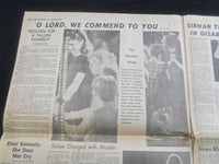 1968 JUNE 8 L. A. HERALD EXAMINER NEWSPAPER - ROBERT KENNEDY MOURNED - NP 5732