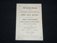 1885 WINDHAM COUNTY BAPTIST SUNDAY SCHOOL CONVENTION PROGRAM - J 9170