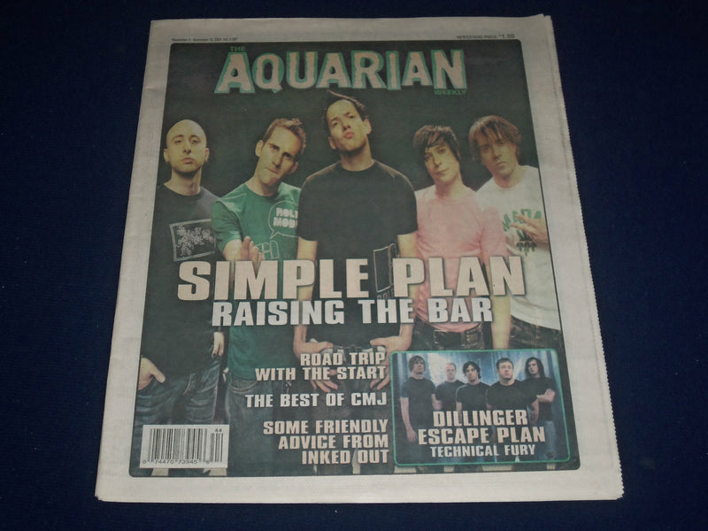 2004 NOVEMBER 3-10 AQUARIAN WEEKLY NEWSPAPER - SIMPLE PLAN COVER - J 1097