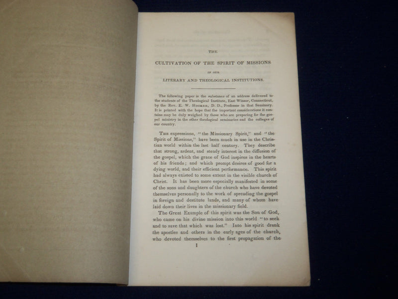 1845 SPIRIT OF MISSIONS IN LITERARY & THEOLOGICAL INSTITUTIONS BOOK - J 4555