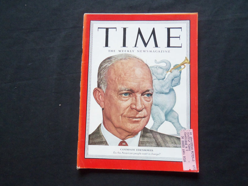 1952 NOVEMBER 3 TIME MAGAZINE - CANDIDATE DWIGHT D. EISENHOWER - T 1355