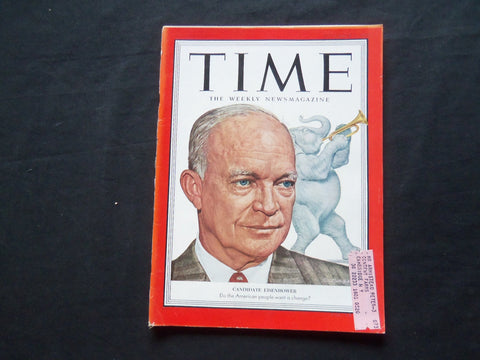 1952 NOVEMBER 3 TIME MAGAZINE - CANDIDATE DWIGHT D. EISENHOWER - T 1355
