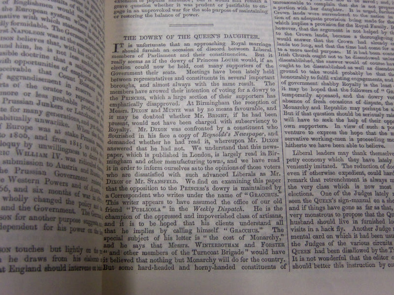 1871 JANUARY-JUNE SATURDAY REVIEW BOUND VOLUME - PUBLISHED IN LONDON - R 1146