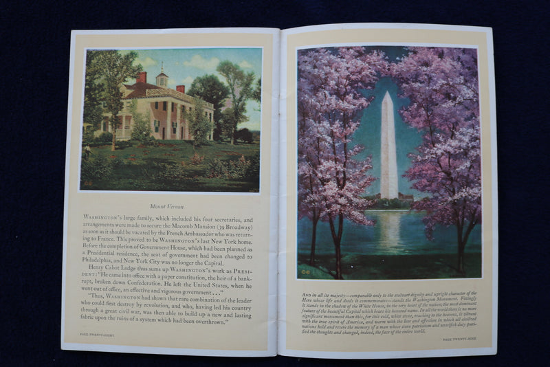 1932 GEORGE WASHINGTON BICENTENNIAL BOOOK - SOFTCOVER - NYC - K 773