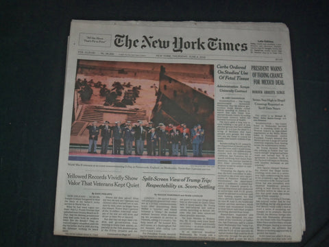 2019 JUNE 6 NEW YORK TIMES - TRUMP WARNS OF FADING CHANCE FOR MEXICO DEAL