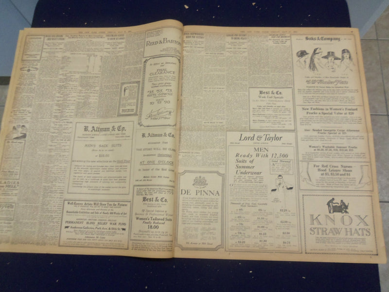 1918 MAY 17 NEW YORK TIMES - BALFOUR SAYS DOOR OPEN TO PEACE OFFER - NT 8197