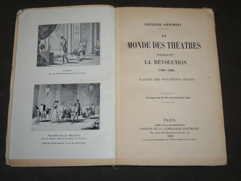 1922 LE MONDE DES THEATRES BY JACQUES HERISSAY FRENCH BOOK - KD 3673
