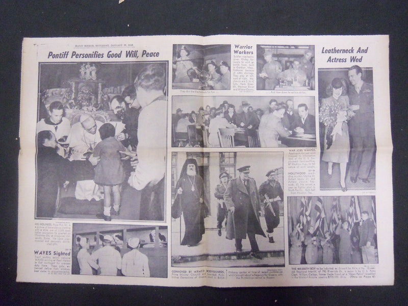 1945 JANUARY 13 NEW YORK DAILY MIRROR - 25 JAP SHIPS SUNK - NP 2221