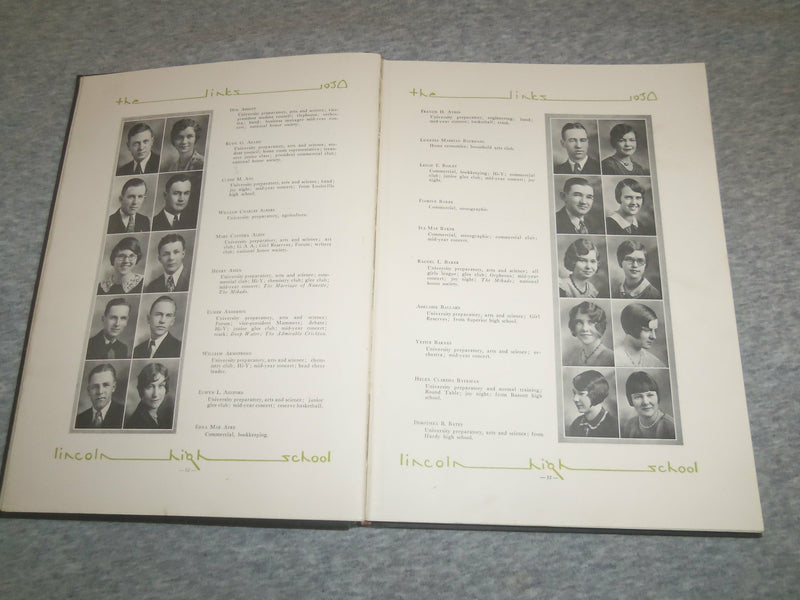 1930 THE LINKS LINCOLN HIGH SCHOOL YEARBOOK - LINCOLN, NEBRASKA - YB 2498