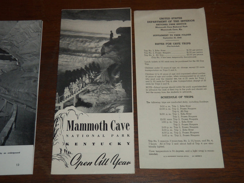 1951 MAMMOTH CAVE NATIONAL PARK PICTORIAL STUDY BOOK - KENTUCKY - K 1189