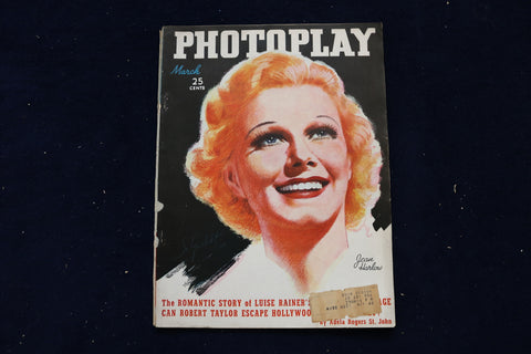 1937 MARCH PHOTOPLAY MAGAZINE - JEAN HARLOW COVER - E 17897