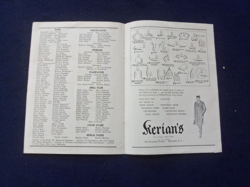 1960 OCT 1 HIGH SCHOOL FOOTBALL PROGRAM - BLOOMFIELD HS VS. BELLEVILLE - J 8448