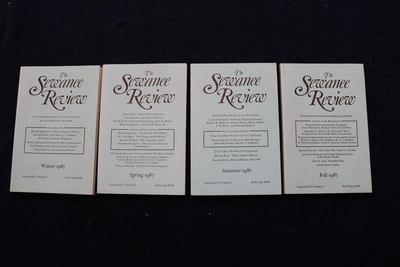 1987 THE SWANEE REVIEW MAGAZINE - COMPLETE YEAR - LOT OF 4 - O 3304