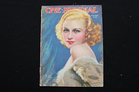1936 NOVEMBER CINE-MUNDIAL MAGAZINE - GINGER ROGERS COVER - E 25124
