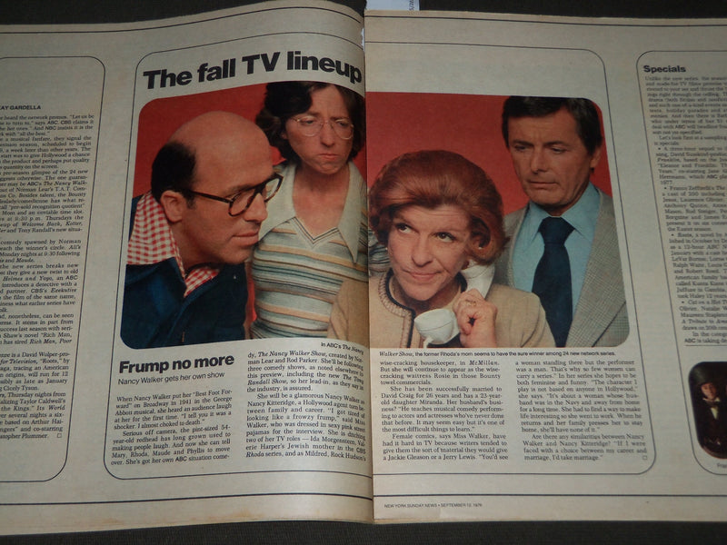1976 SEPT 12 NEW YORK NEWS MAGAZINE - NANCY WALKER COVER - J 2854