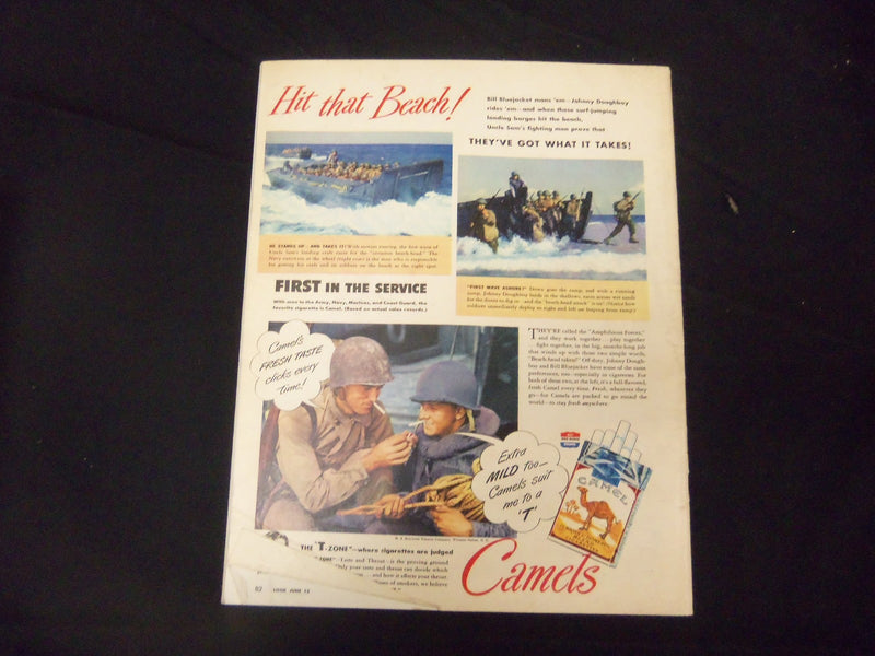 1944 JUNE 13 LOOK MAGAZINE - GREAT PHOTOS & ADS - ST 1988